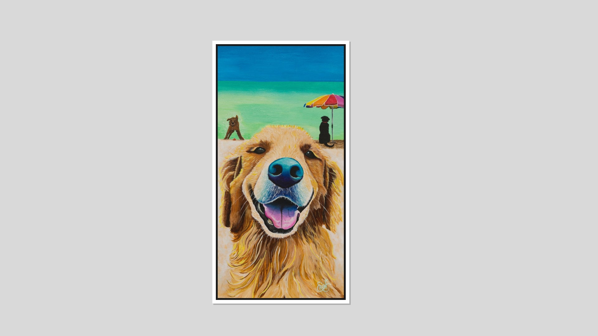 Dog Beach – golden retriever beach fine art print