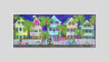 Flemming Street – Key West Conch house panoramic fine art print