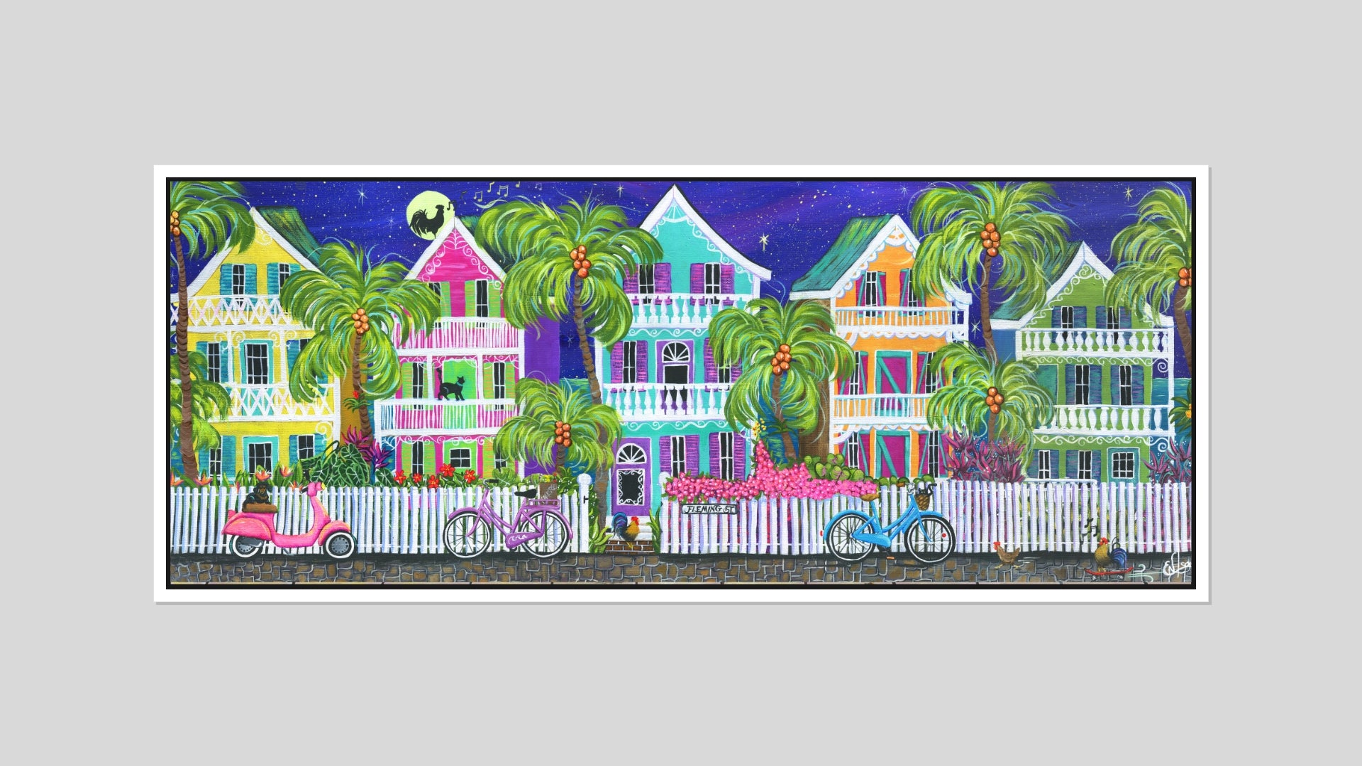 Flemming Street – Key West Conch house panoramic fine art print