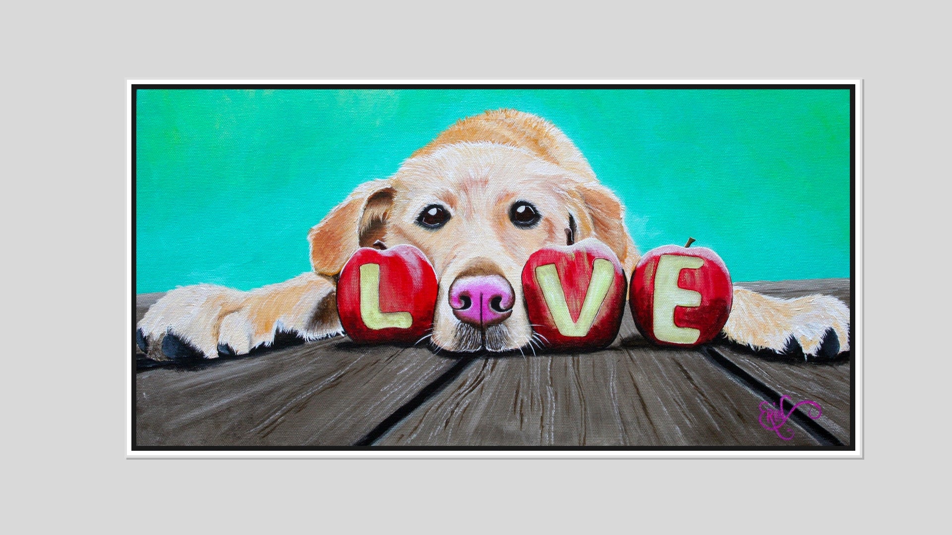 Love is FurrEver – golden puppy fine art print