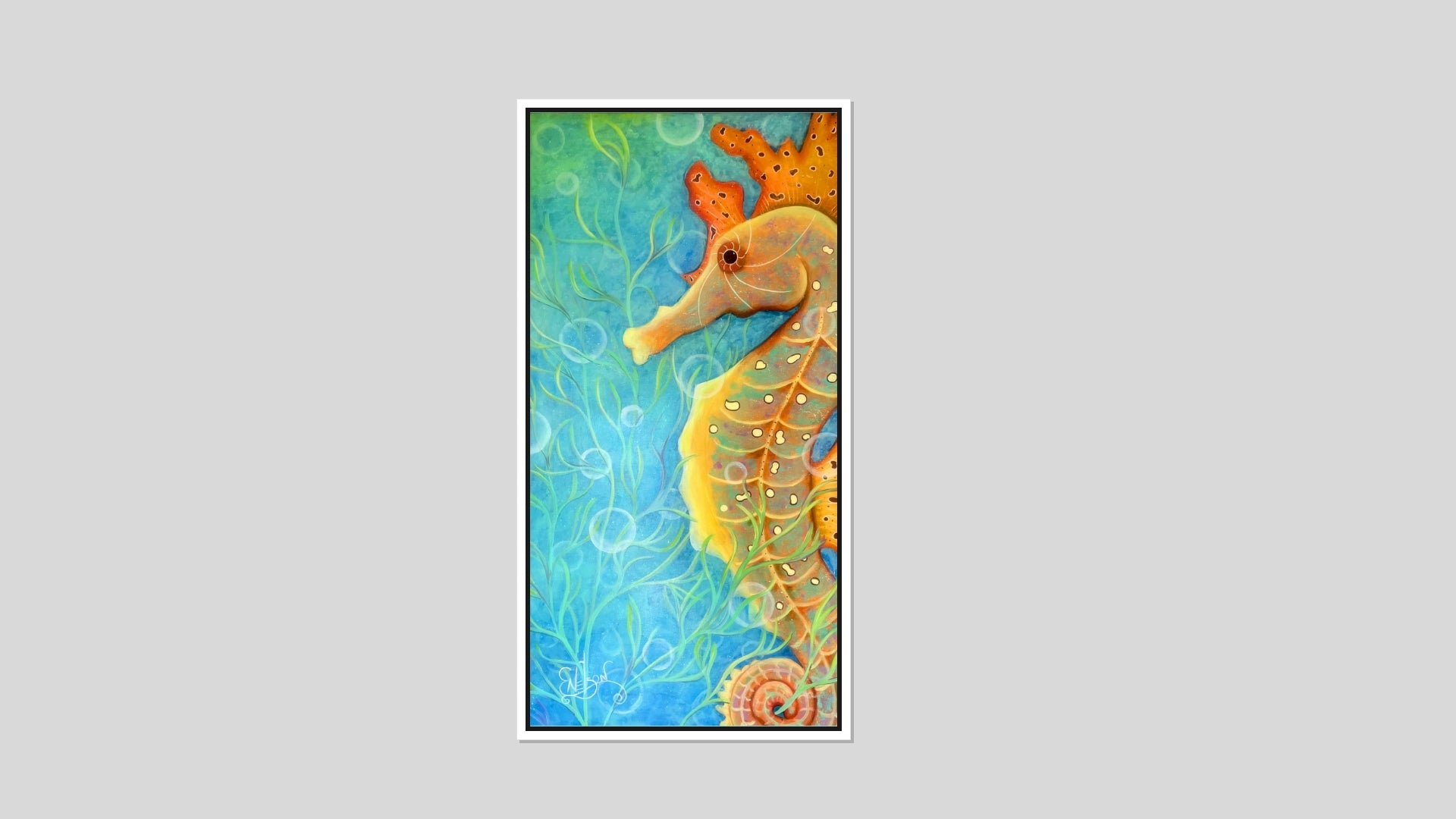 Seahorse Bubbles – seahorse fine art print