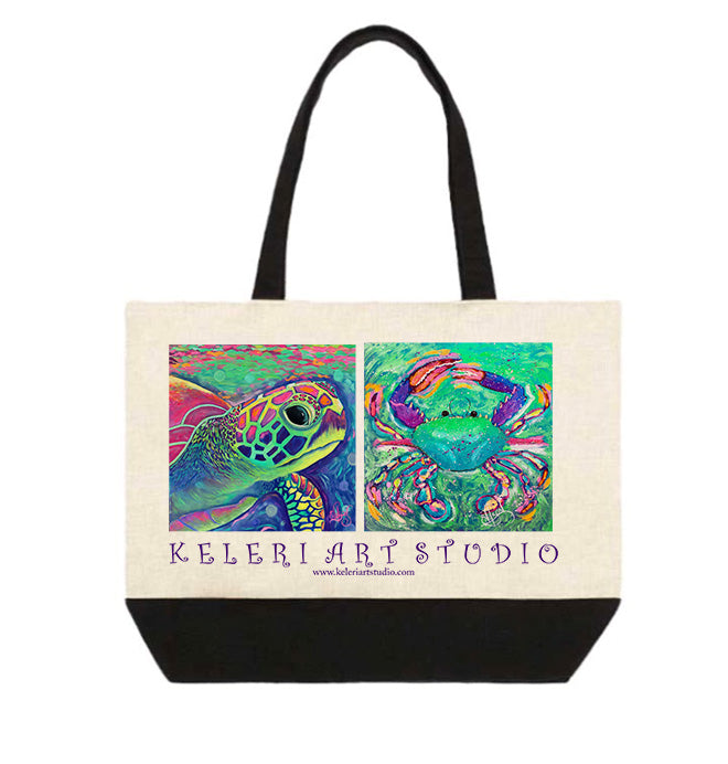 Turtle and Crab Tote Bag