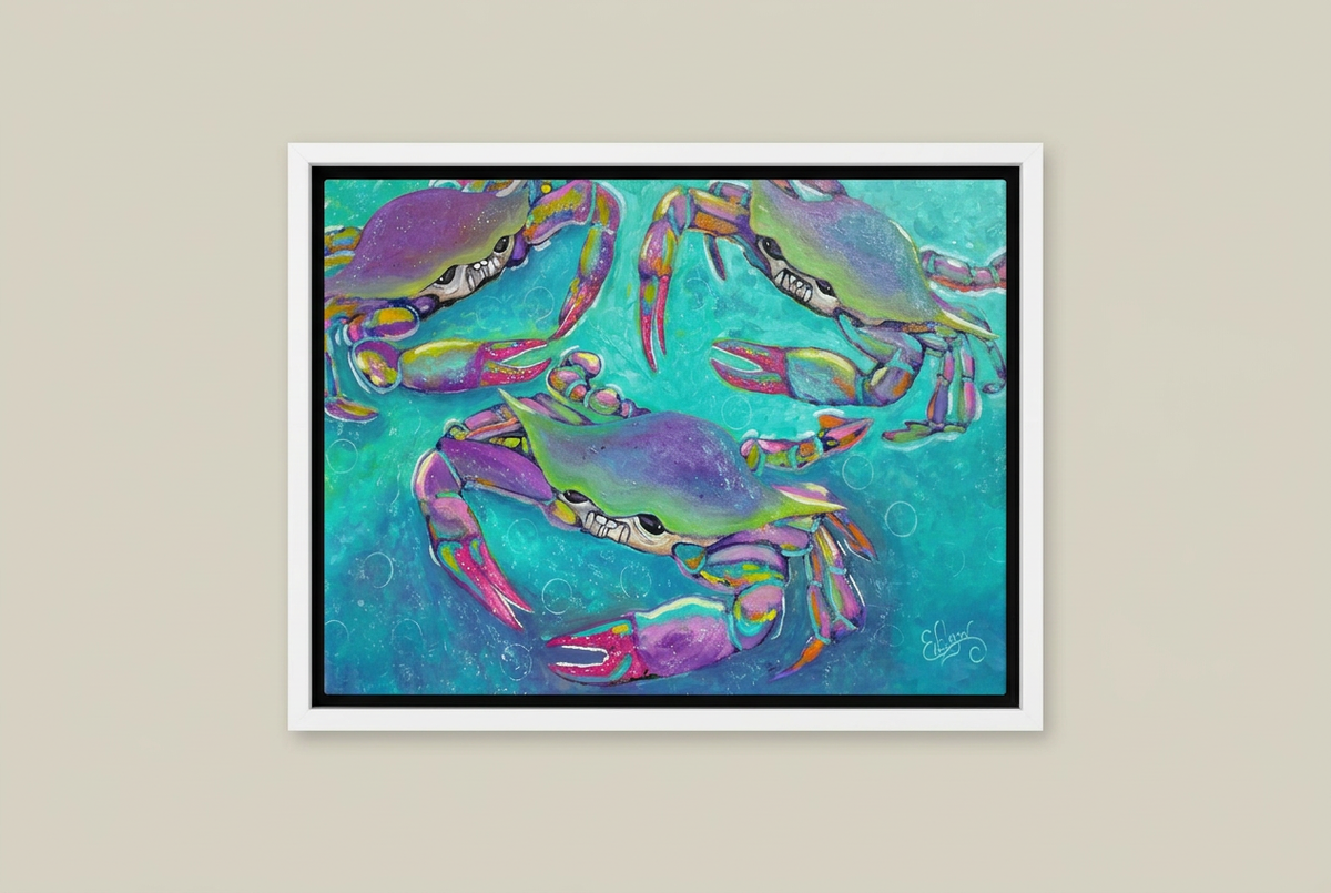 Crabs framed print