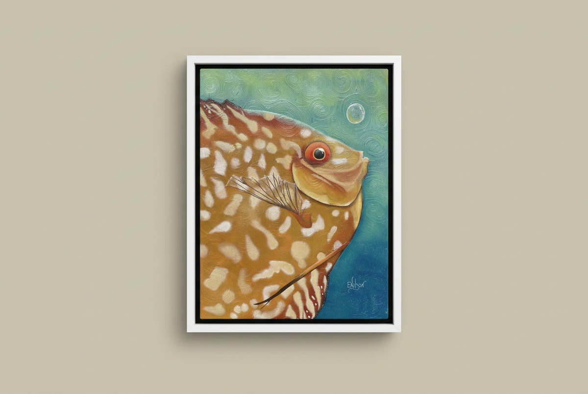 Fish Bubble framed print