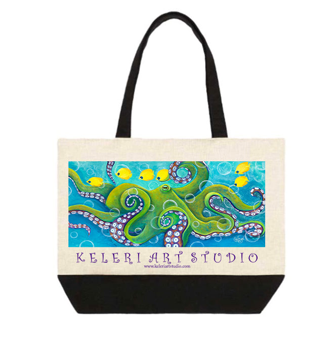 Green Octo and Friends Tote Bag