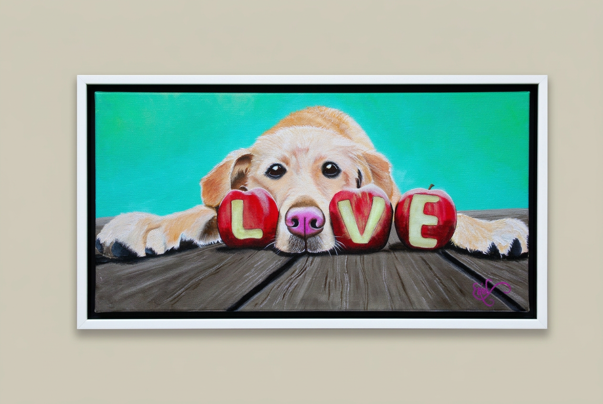 Love is FurrEver framed canvas print
