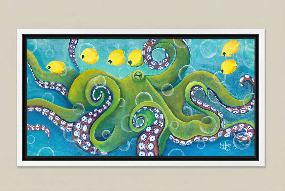 Octo Splash with a white outer frame and narrow black inner border