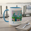 Perch Party mug coastal lifestyle mockup