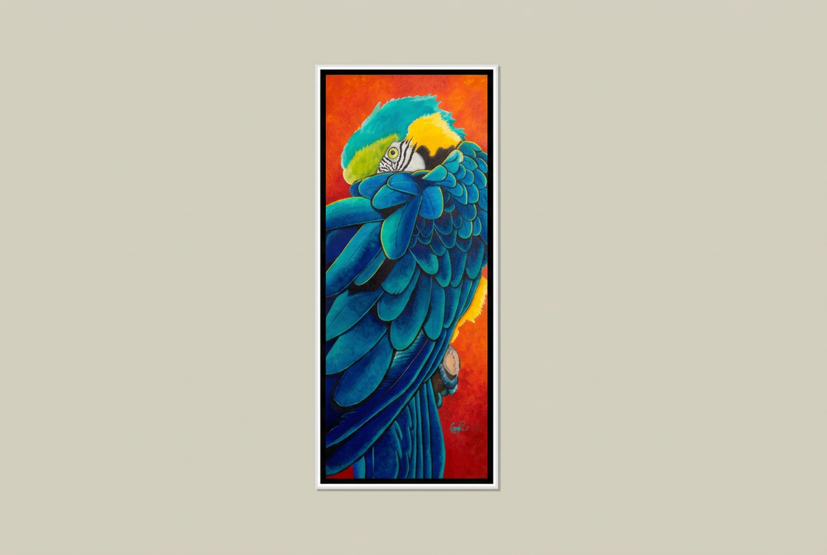 Pretty Preener framed canvas print
